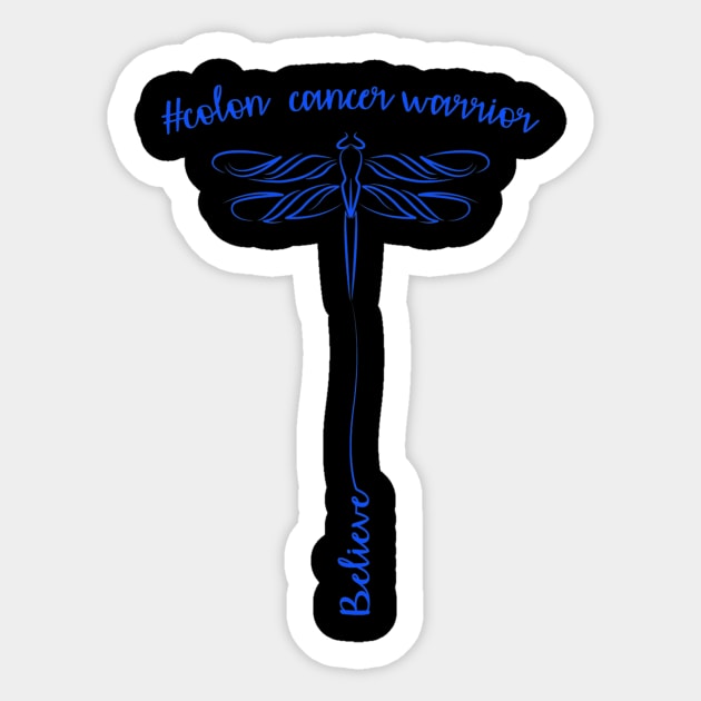 Colon Cancer Awareness Colonoscopy Support Warrior Sticker by hony.white